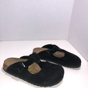 Birkenstock Papillio Black Suede Clog Mule